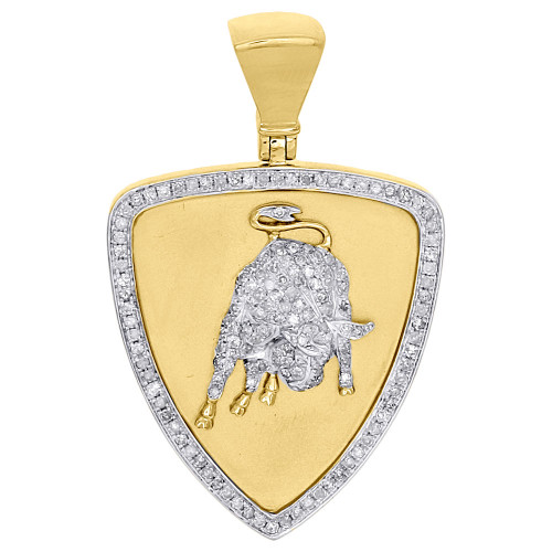 10K Yellow Gold Diamond Medallion 