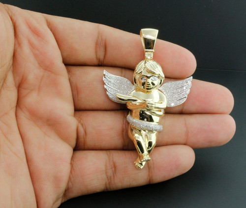 3D Angel Pendant 10K Yellow Gold 