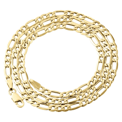 Real 10K Yellow Gold Solid Figaro Chain 3.50mm Necklace Lobster Clasp 16-30 Inch