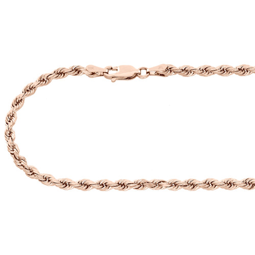 10K Rose Gold Diamond Cut Solid Rope 