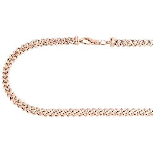 Real 10K Rose Gold 3D Hollow Franco Box 