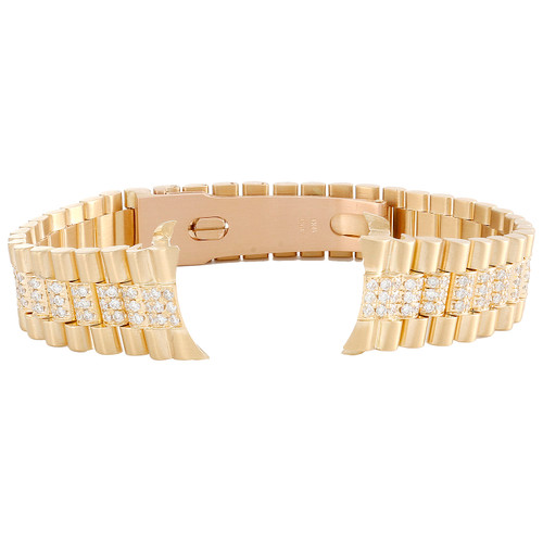 Cinturino per orologio President Diamond da donna in oro giallo 18 carati  per Rolex DateJust 2,38 CT. - Diamanti e orologi JFL