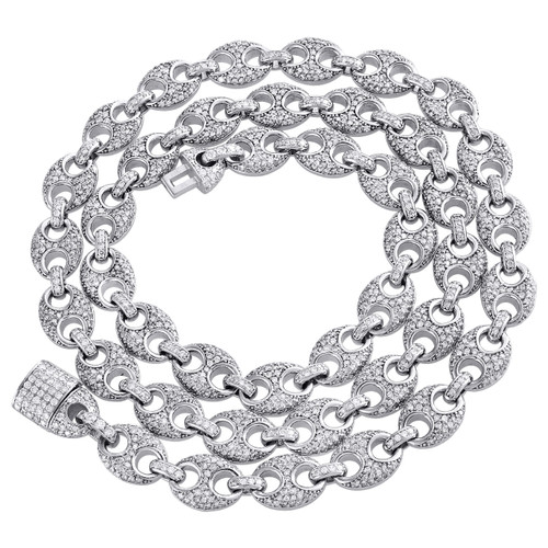 Diamond Solid Puff Gucci Link Chain 