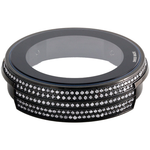 Acciaio personalizzato PVD nero 2 ct. Cassa con lunetta in diamante autentico I Orologio digitale Gucci