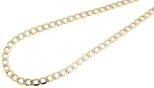 Mens 10k Yellow Gold Diamond Cut Curb Cuban Chain Necklace 4.50 mm 16-30 Inches