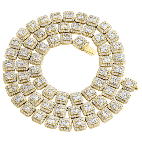 10K Yellow Gold 8.50mm Baguette Halo 