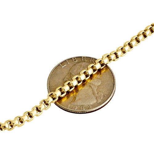 Solid 18K Yellow Gold Hollow Round Box 