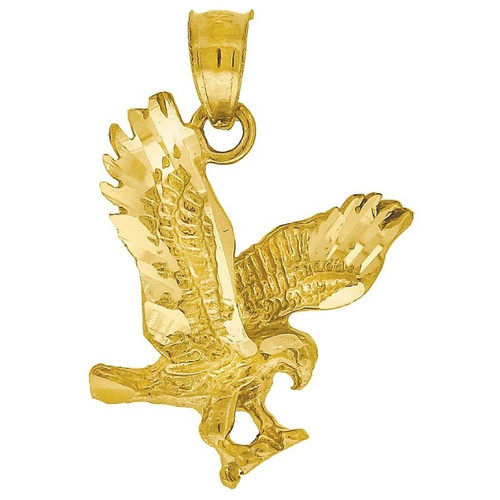 colgante de águila de oro amarillo de 10 k con dije de animal de 0,80"