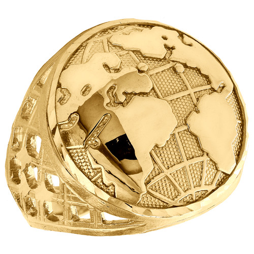 Real 10K Yellow Gold World Map The World Is Yours Statement