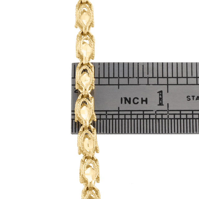 10K Yellow Gold 3D Turkish Rope Fancy Link 5.50mm Chain Statement ...