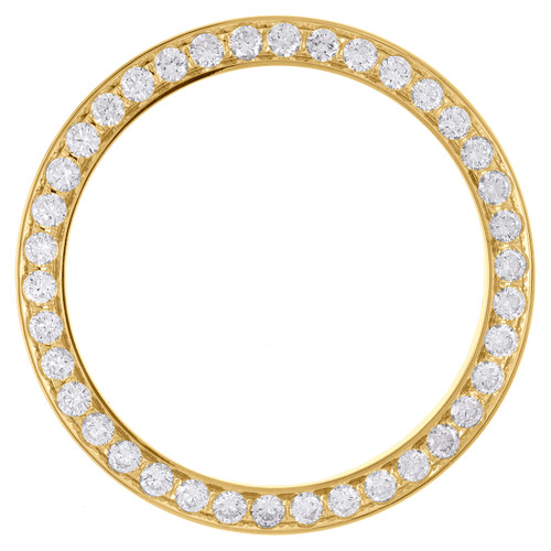 Lunetta con diamanti incastonati in oro giallo 14 carati per Rolex DateJust  Day-Date da 36 mm da 2,52 ct. - Diamanti e orologi JFL