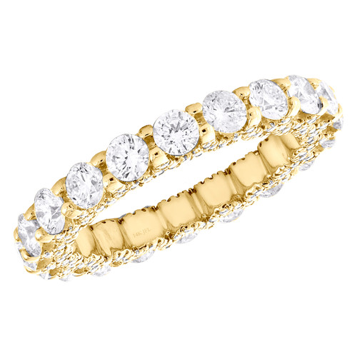 14K Yellow Gold Diamond Eternity Wedding Band Vintage Style Women's ...