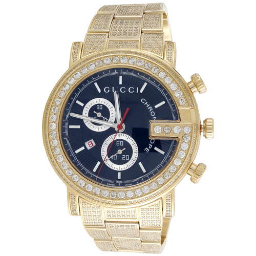 ルイリッチ　JM Diamond Gucci Watch Mens 101G Ya101331 Black PVD Chronograph