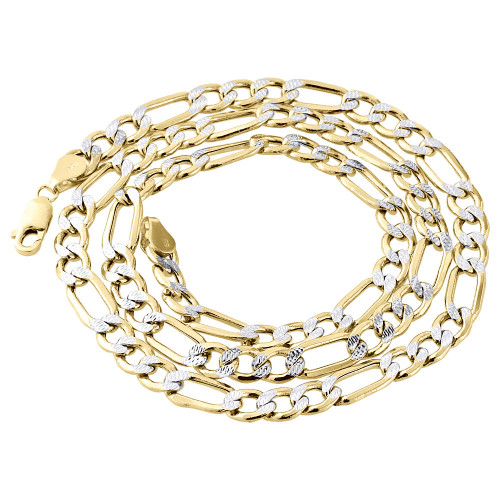 10k gold diamond cut figaro chain