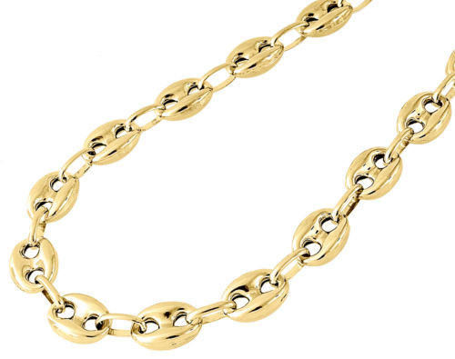 10K Yellow Gold 9.25MM Wide Puffed Gucci Mariner Link Chain