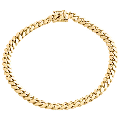 Mens Miami Cuban Link Bracelet Solid 10K Yellow Gold 500 grams