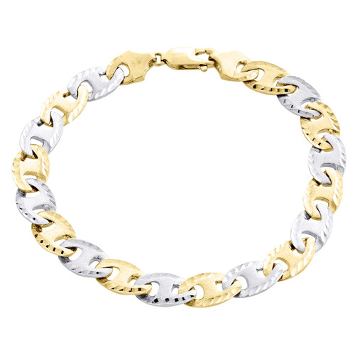 10K Two Tone Gold Puff Gucci / Mariner 8.5mm Mens Matte