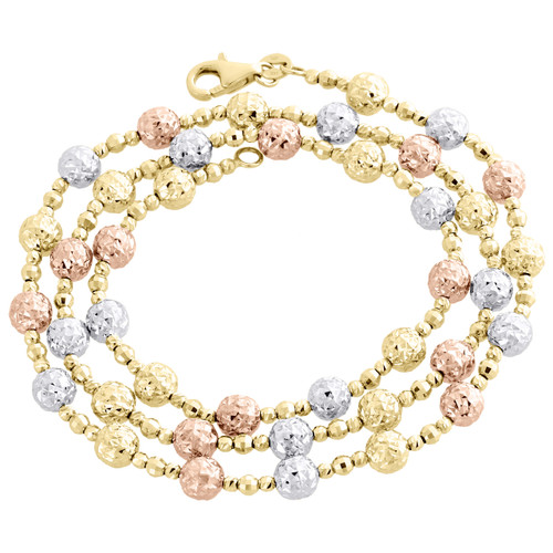 14KT Tri Color Gold 5mm Candy / Moon 