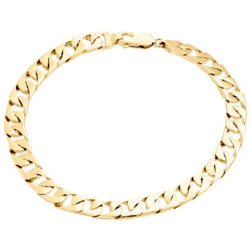 Mens Miami Cuban Link Bracelet Solid 10K Yellow Gold 500 grams