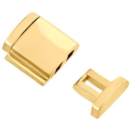 Solid 10K Yellow Gold Miami Cuban Chain Bracelet 14mm Fancy Box