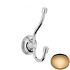 Non-Lacquered Brass Samuel Heath Style Moderne Double Robe Hook N6639