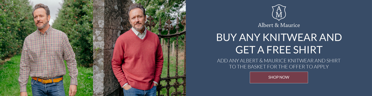 Albert and Maurice buy one Knitwear get a shirt FREE | Shop the Collection