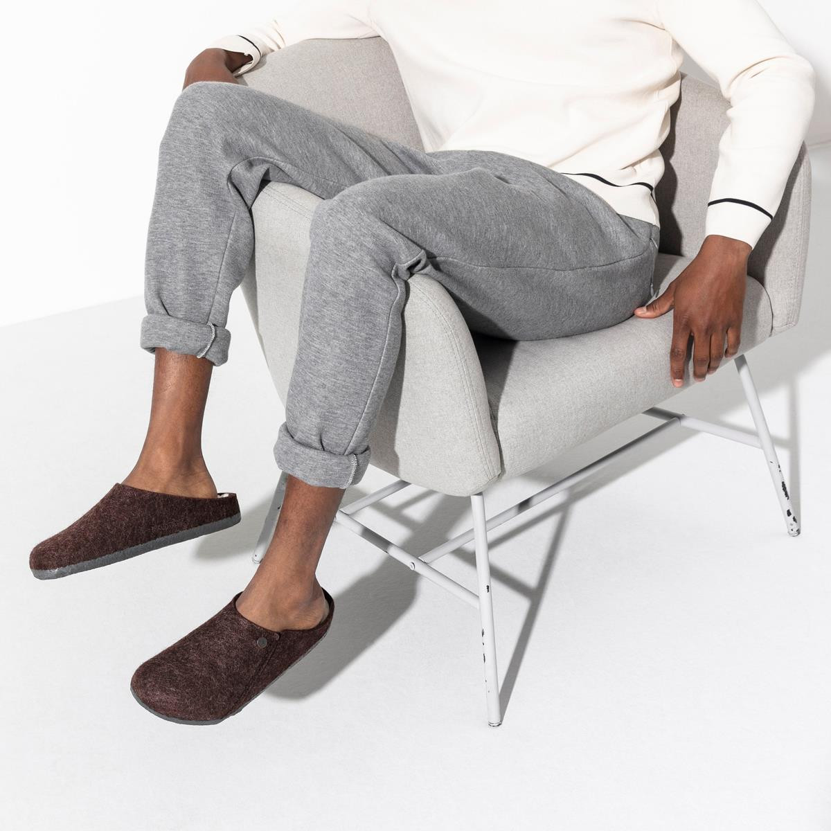 Grey Mens Birkenstock Zermatt Slippers Birkenstock Zermatt