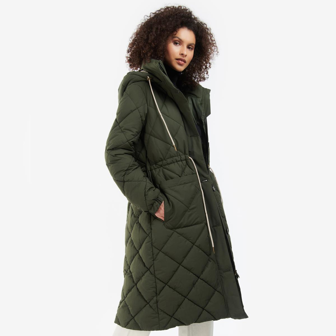 Barbour long store quilted coat womens