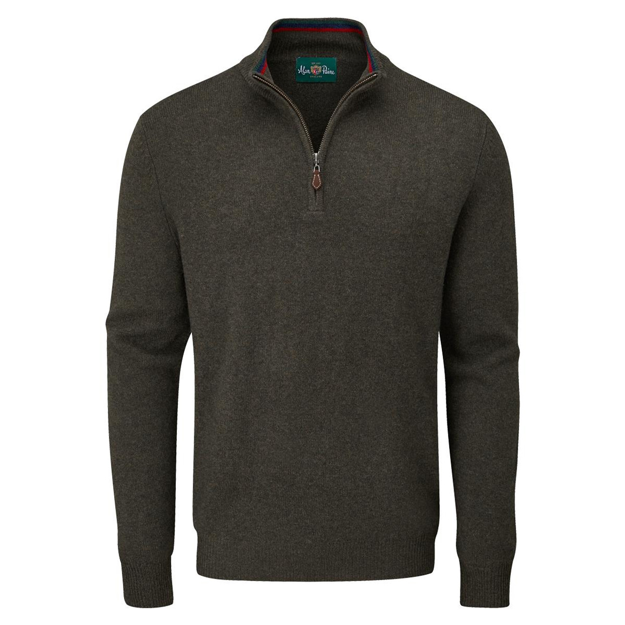 Alan Paine Mens Streetly Half Zip Mock Neck Jumper