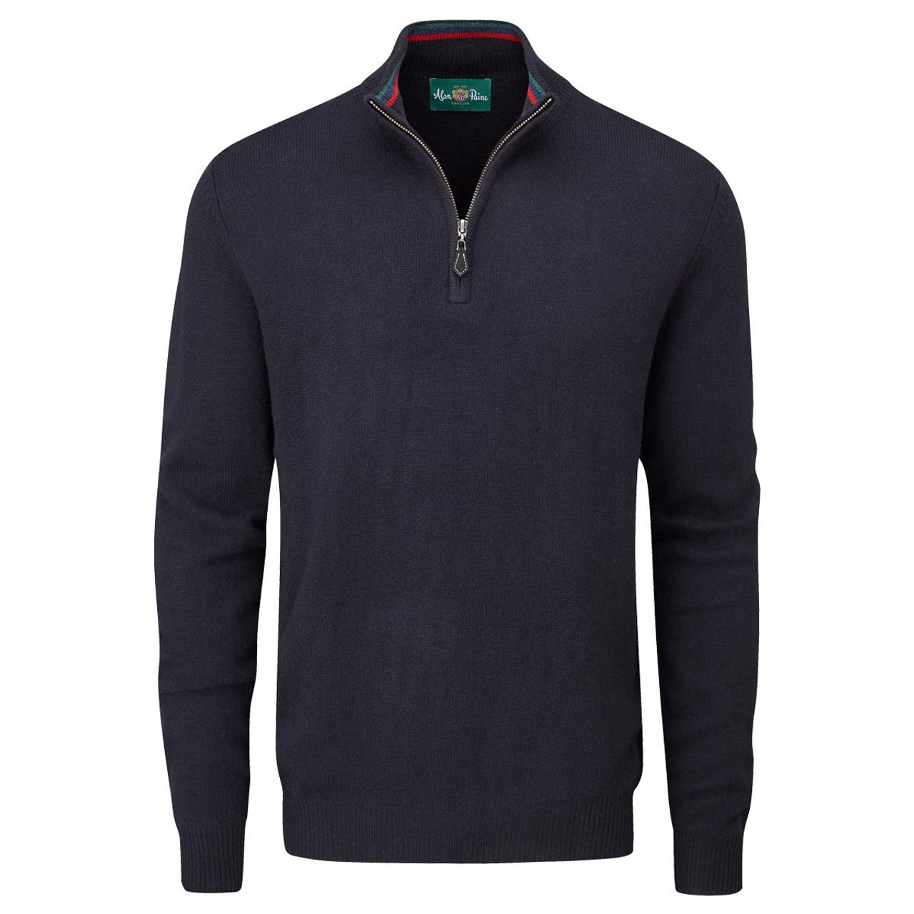 Alan Paine Mens Streetly Half Zip Mock Neck Jumper