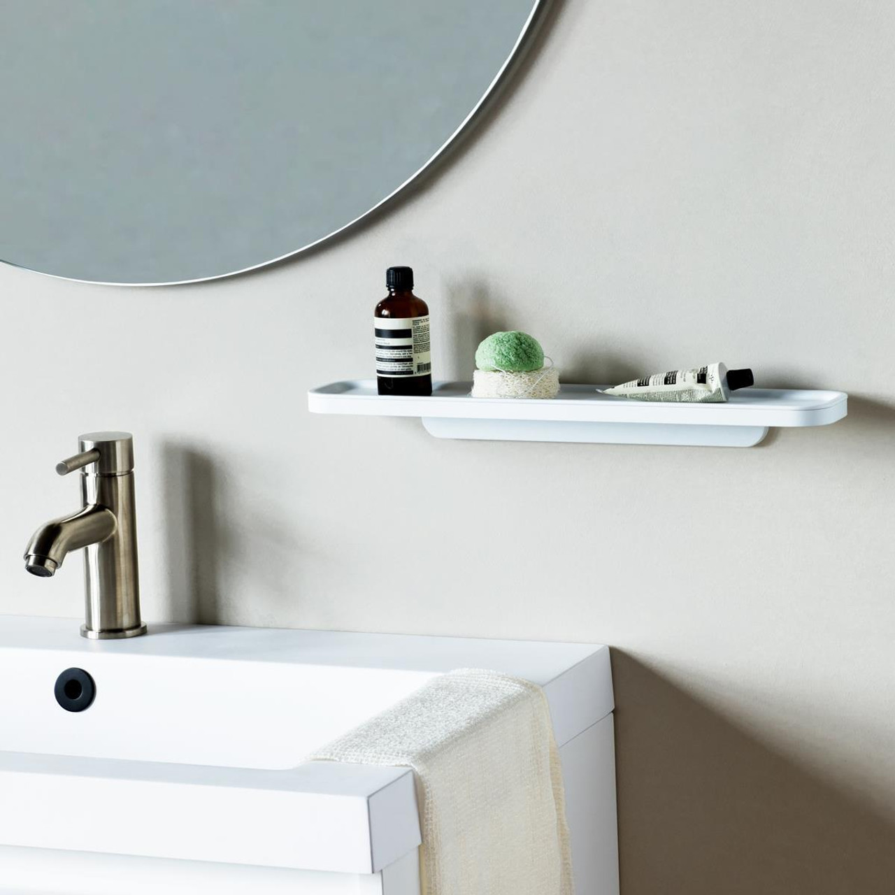 MindSet Shower Shelf with Squeegee White