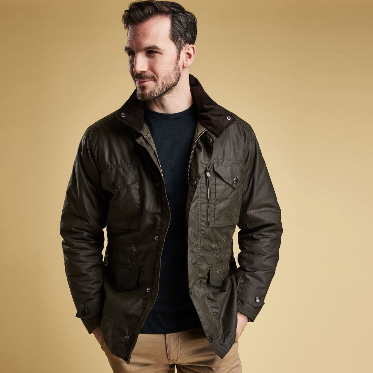 Barbour Mens Sapper Wax Jacket, L, Black at Amazon Men's Clothing store