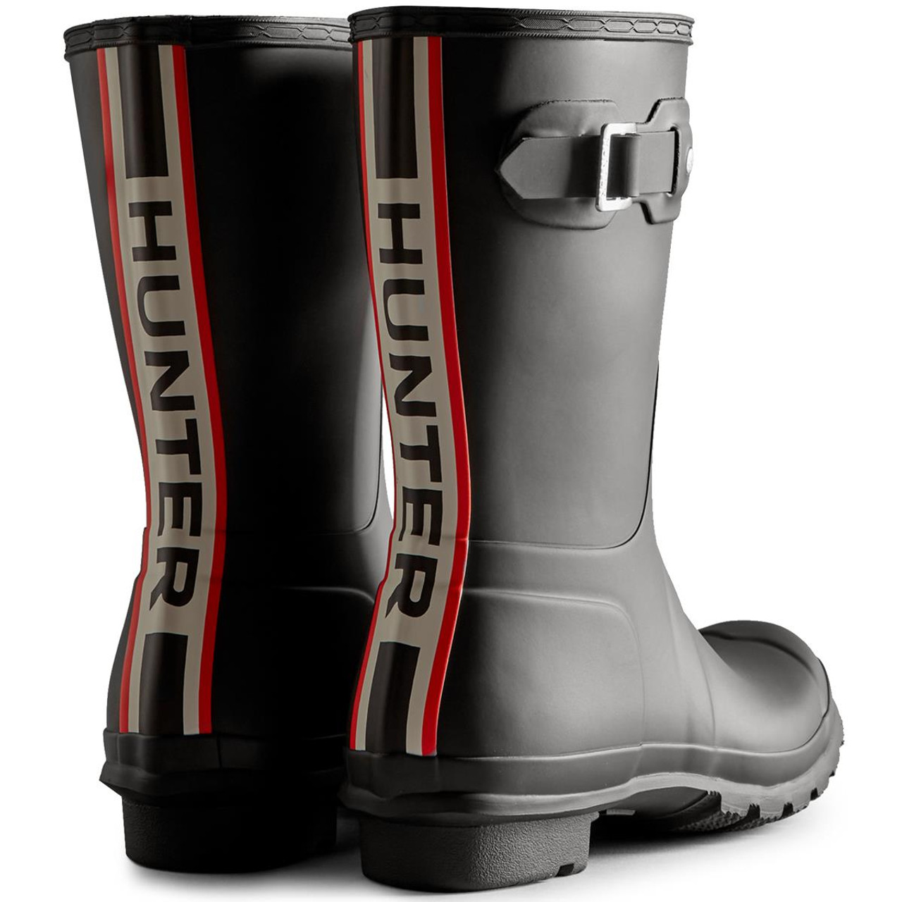 Hunter Womens Original Short Tri Colour Logo Backstrap Boots