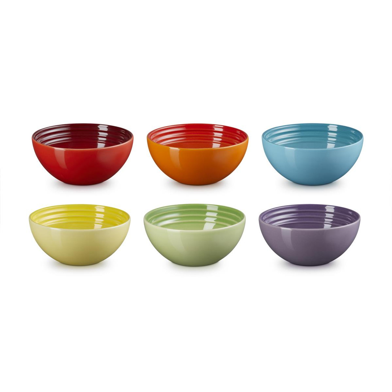 Le Creuset Stoneware rainbow set of 6 cereal bowls