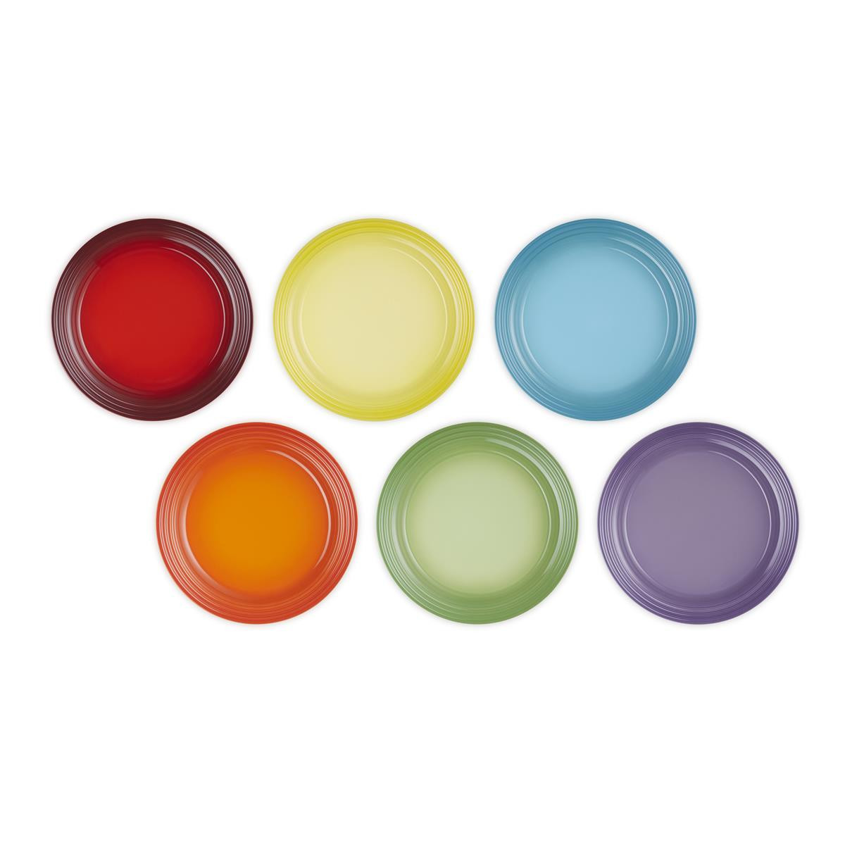 LE CREUSET レインボー プレート 6枚セット Le Creuset Stoneware Rainbow Set Of 6 Dinner Plates | Philip
