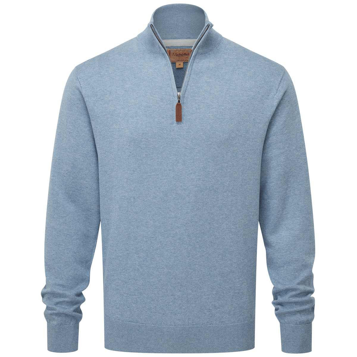 Schoffel Mens Porthmeor Pima Cotton 1/4 Zip Jumper Philip Morris