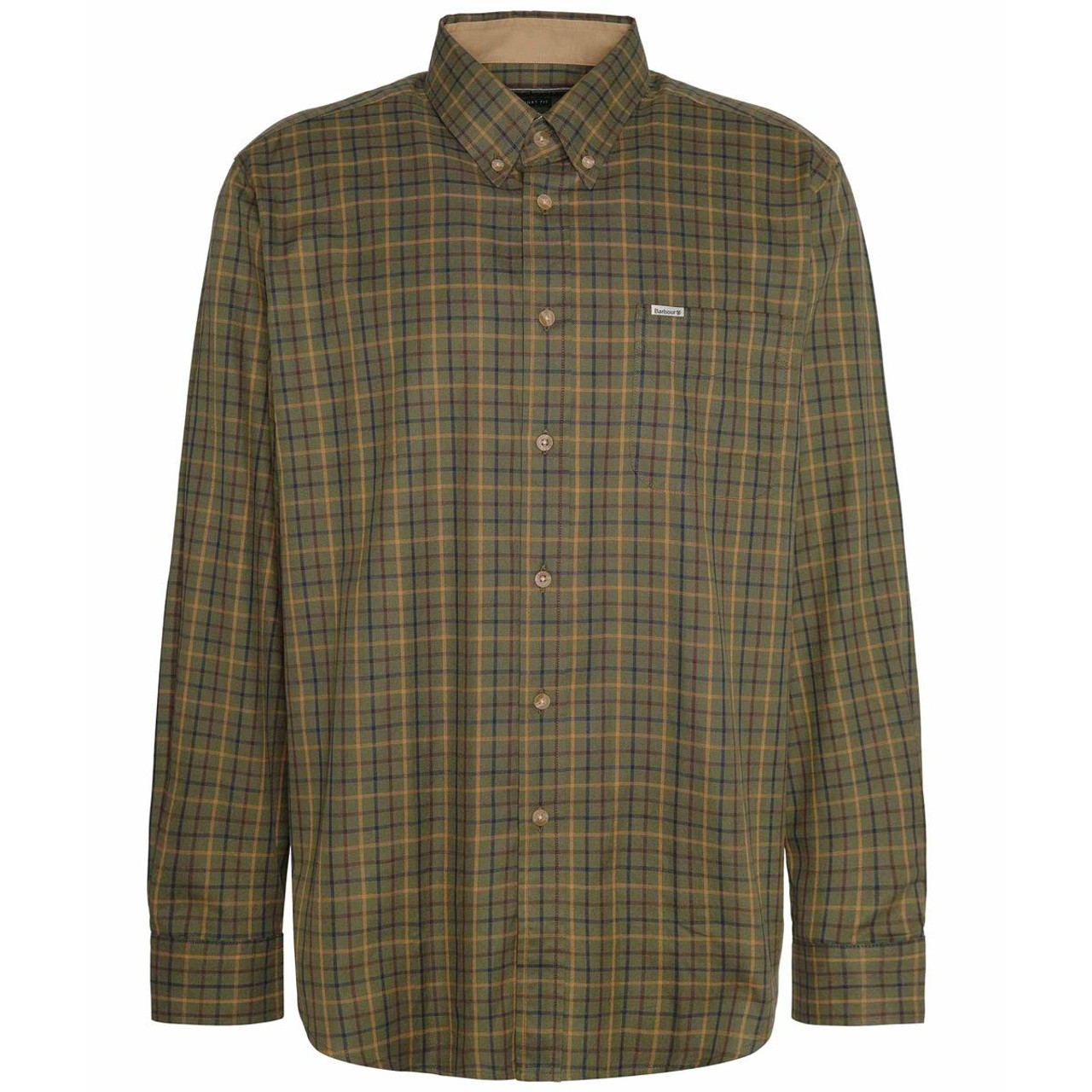 Barbour Summer Tattersall シャツ S Barbour Sporting Tattersall Mens Shirt - Navy / Olive