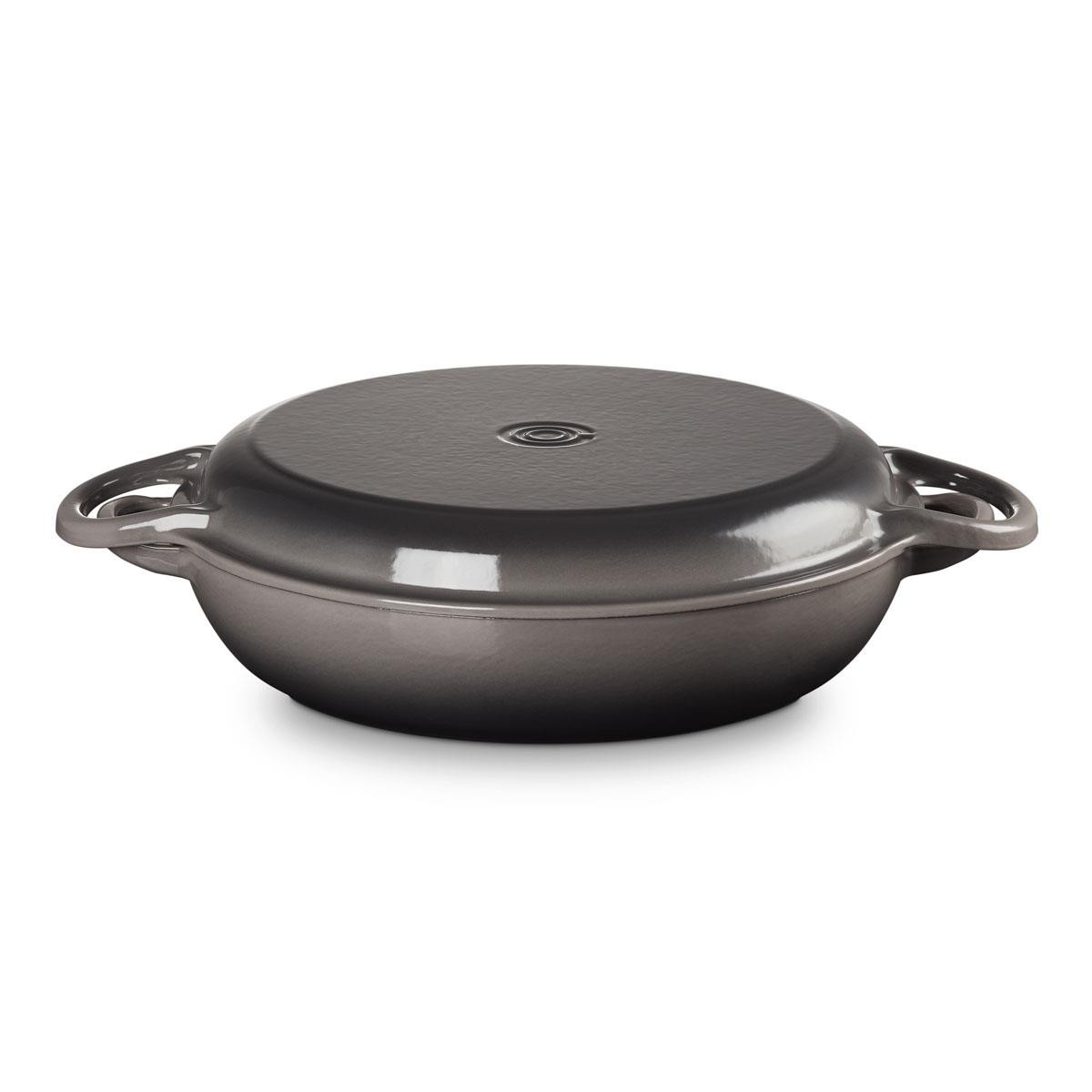 Le Creuset 30cm Cast Iron Shallow Casserole with Grill Lid