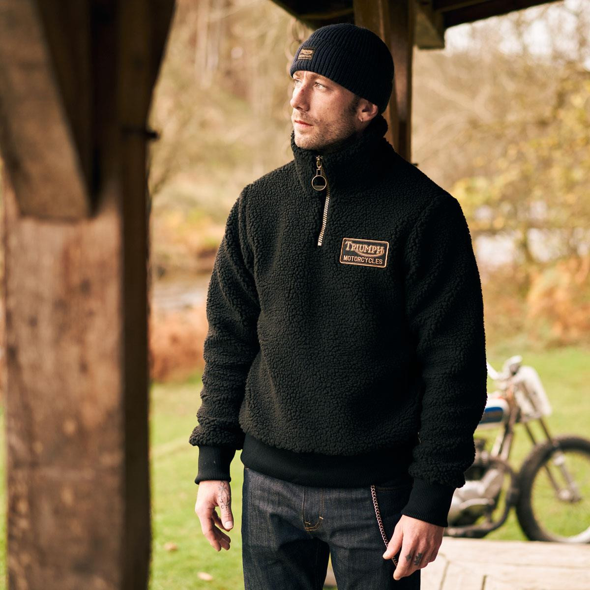 TRIUMPH ハーフジップフリース sizeM ENGLAND製 Triumph Roadhouse Half Zip High Pile Fleece | Philip Morris & Son