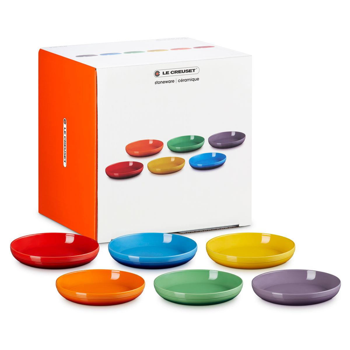 Le Creuset Stoneware Set of 6 Rainbow Coupe Pasta Bowls | Philip
