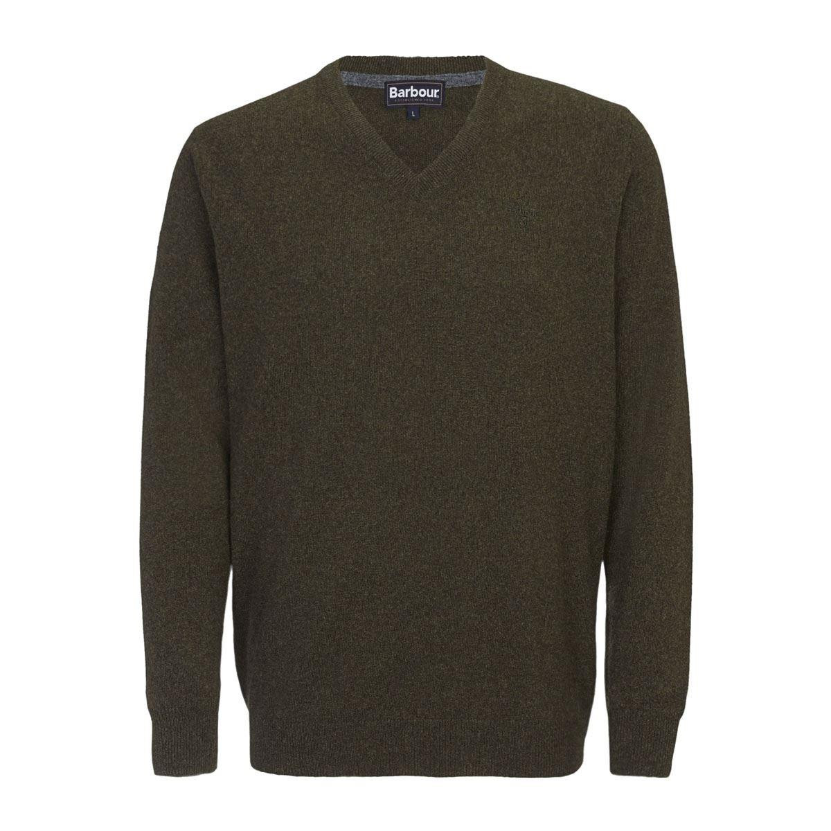 Barbour Mens Essential Lambswool V Neck Sweater - Main Image