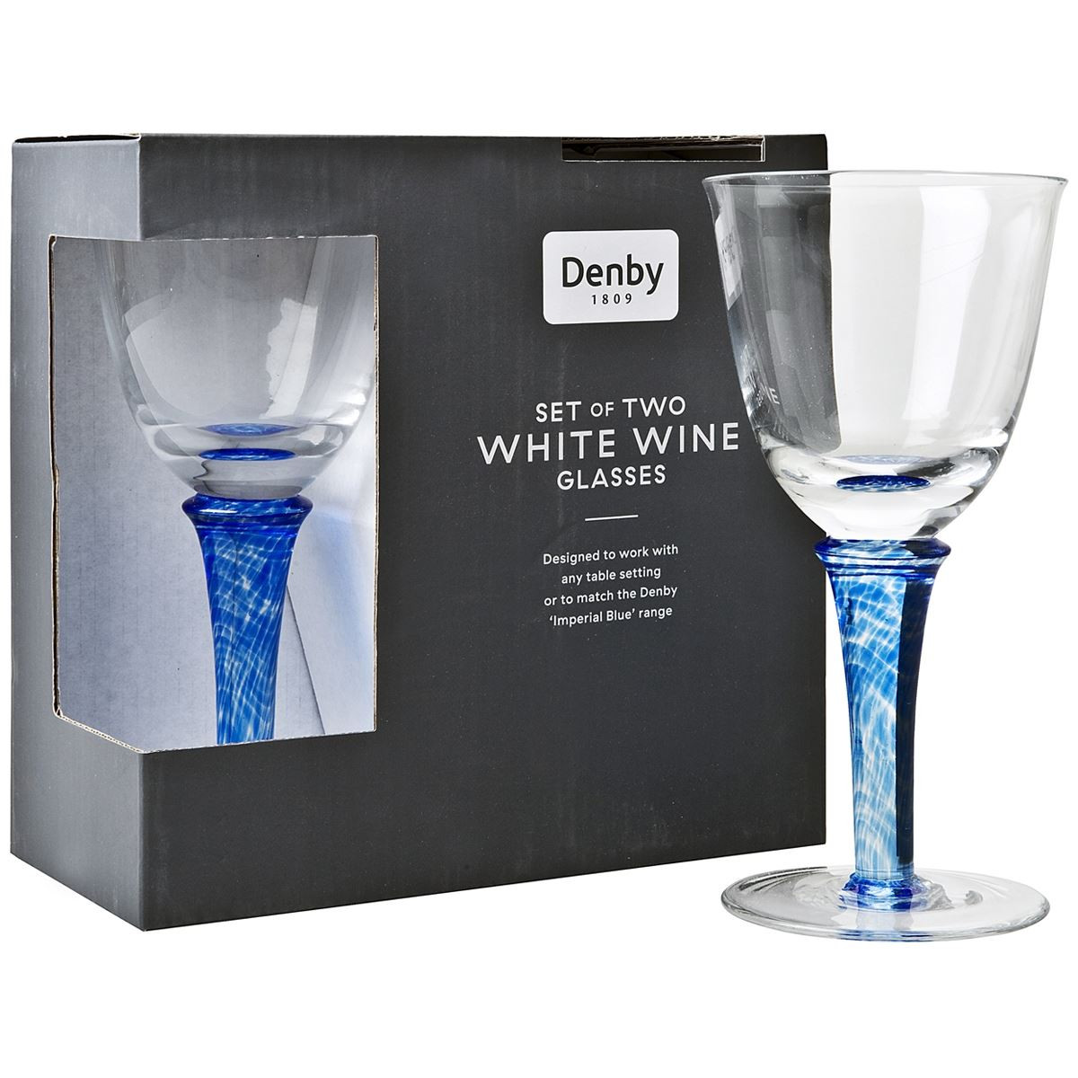 Denby Imperial Blue White Wine Glass