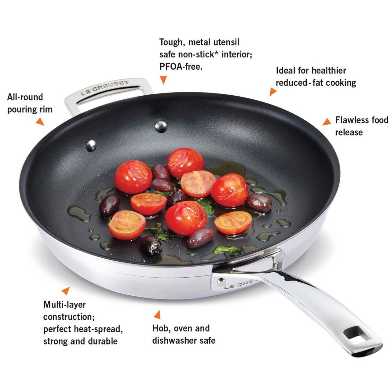 Le Creuset 3-Ply Stainless Steel 20cm Non-Stick Omelette Pan