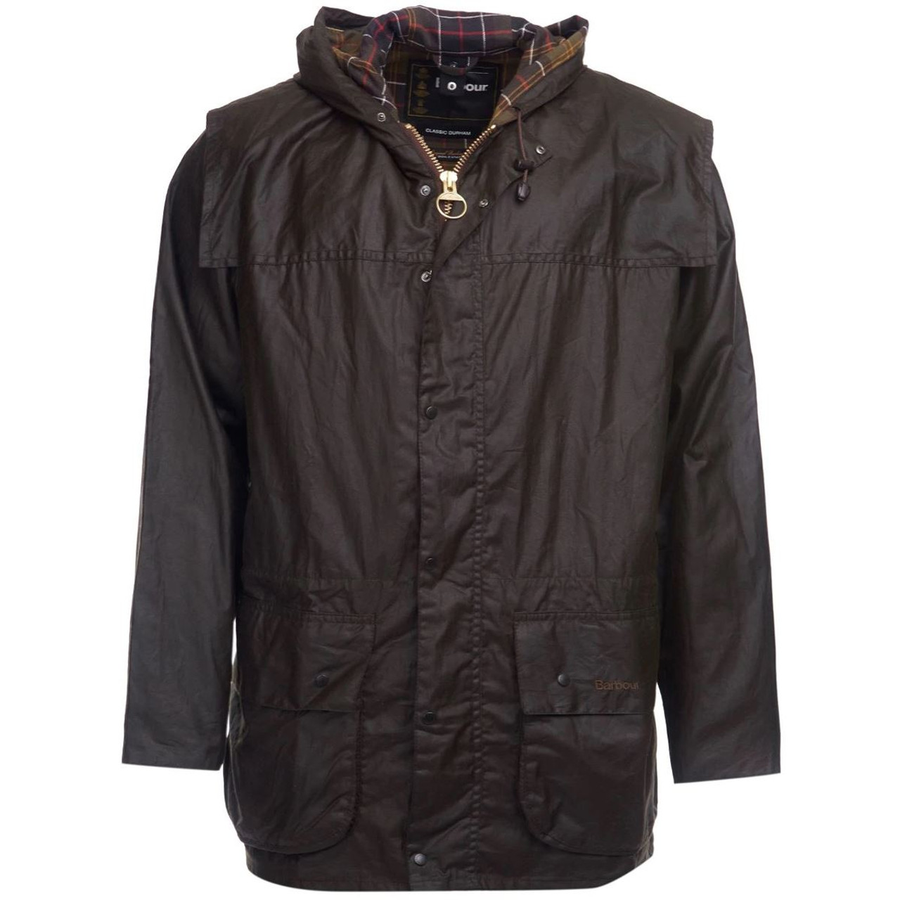 barbour mens hooded wax jacket