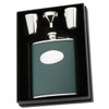 Green David Nickerson 6oz Hip Flask & Cups Gift Box