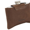 Brown Barbour 4oz Hinged Hip Flask Back