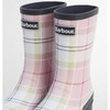 Cherry Blossom Tartan Barbour Womens Banbury Wellington Boots front