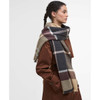 Gardenia Tartan Barbour Womens Blair Tartan Scarf ON Model