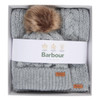 Grey Barbour Womens Penshaw Beanie & Scarf Set