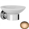 Antique Gold Samuel Heath Style Moderne Soap Holder White Ceramic N6634W